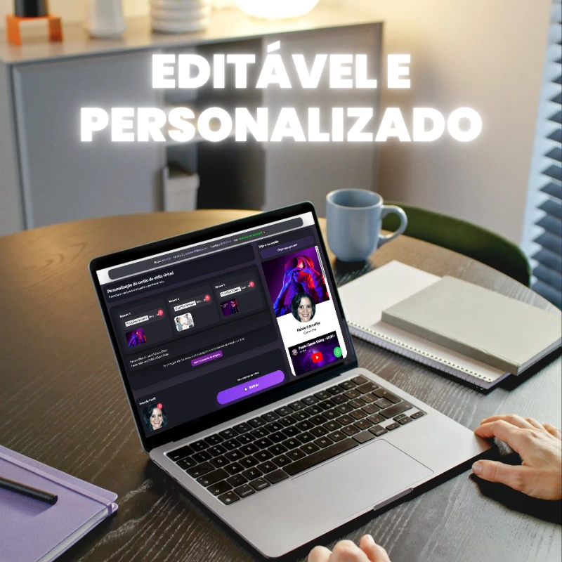 Exemplo de personalização do cartão de visita digital CardX