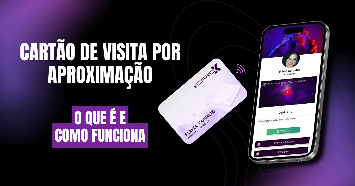 Ilustração de um cartão de visita por aproximação sendo usado