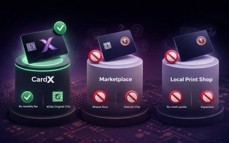 Comparativo entre fornecedores de cartão NFC personalizado