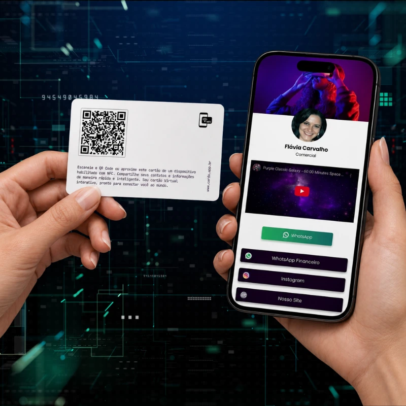 Perfil digital aberto no celular pelo QR Code
