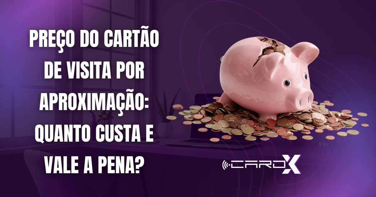 Ilustração explicando a tecnologia NFC e sua aplicação em cartões de visita